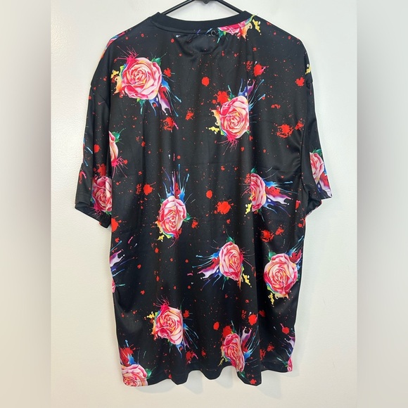 NWT Fresh Prince Y2K 90s Rose Floral Print Long Sleeve Polyester T-shirt Size 3X - Picture 6 of 9